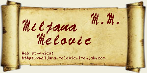Miljana Melović vizit kartica